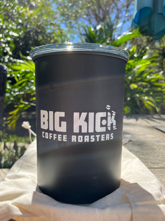Big Kick Coffee Black Matte Coffee Canister
